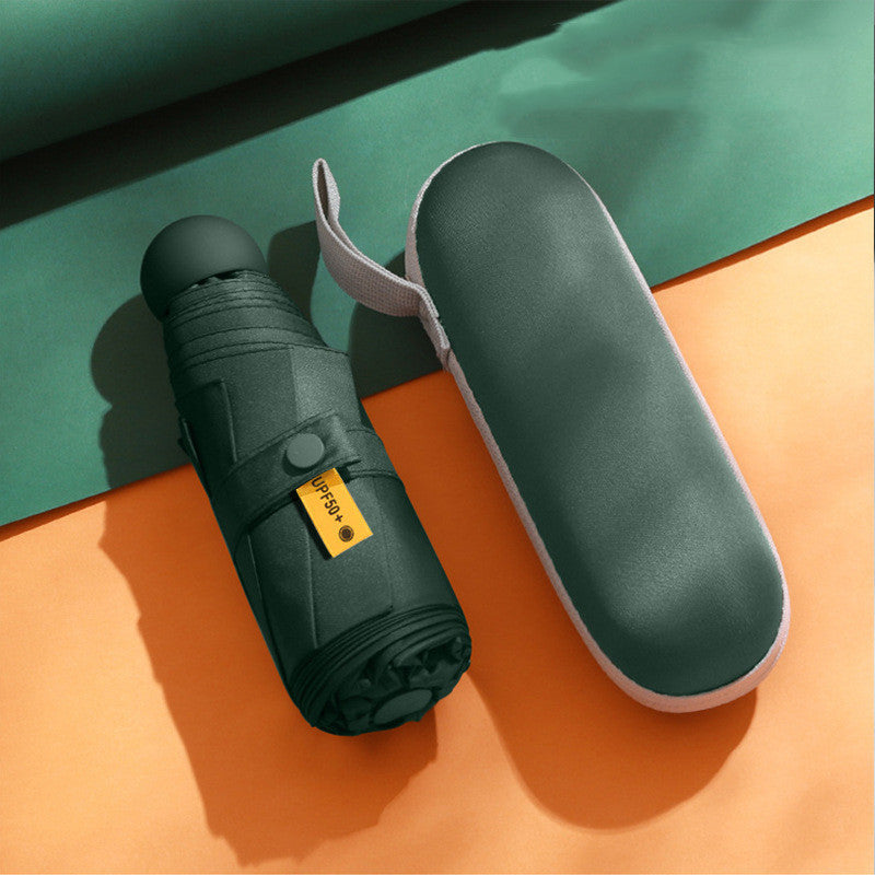 Kompakt paraply med hårt etui. Ta skydd mot både regn och sol – när som helst, var som helst.