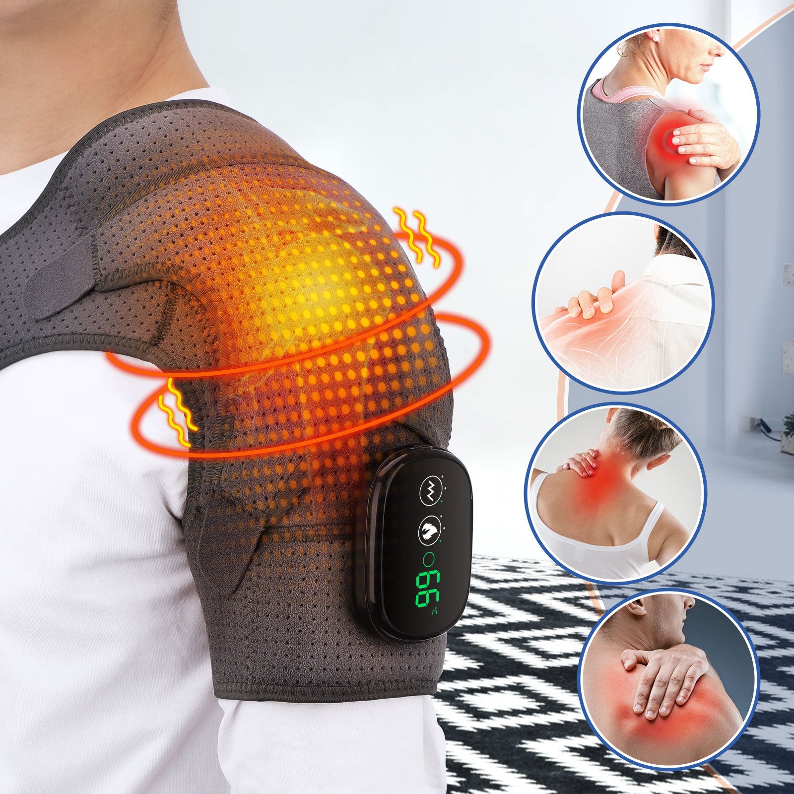 Axelmassageapparat med Värmefunktion - Professionell Smärtlindring