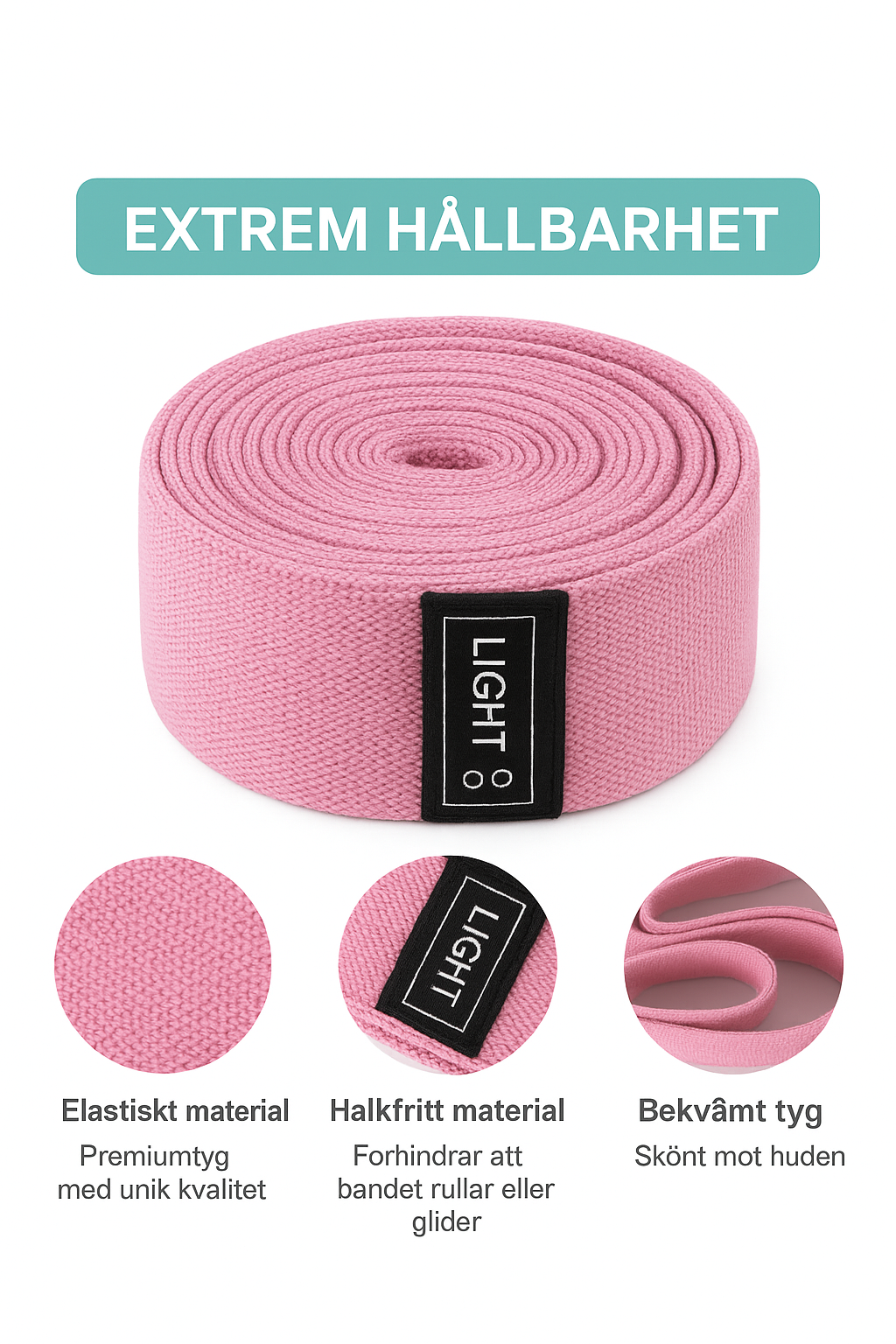 Motståndsband i tyg – 3 styrkenivåer