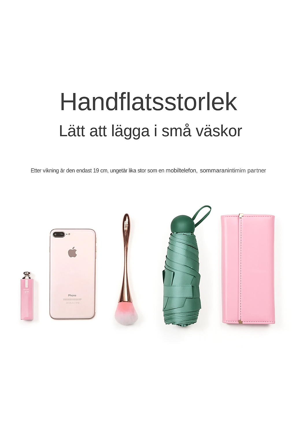 Kompakt paraply med hårt etui. Ta skydd mot både regn och sol – när som helst, var som helst.