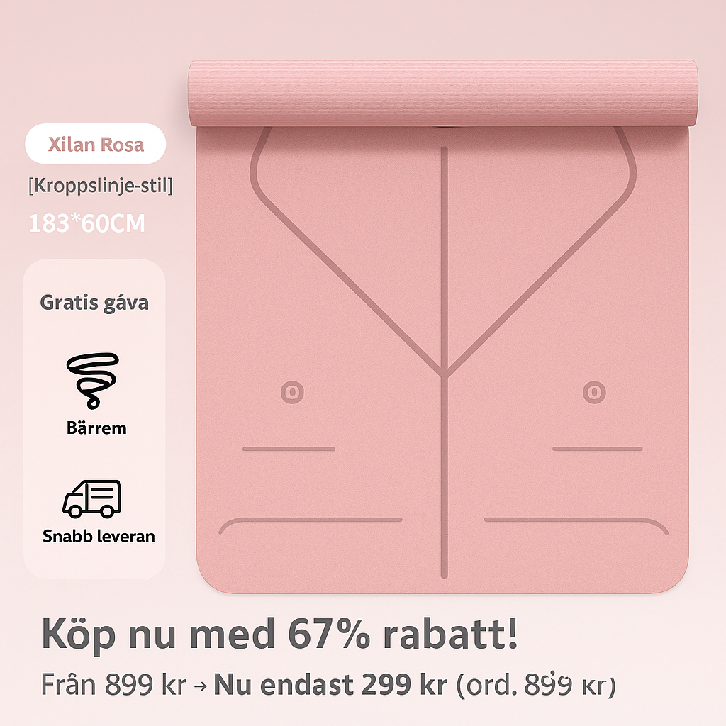 Träningsmatta med halkfritt grepp och komfort
